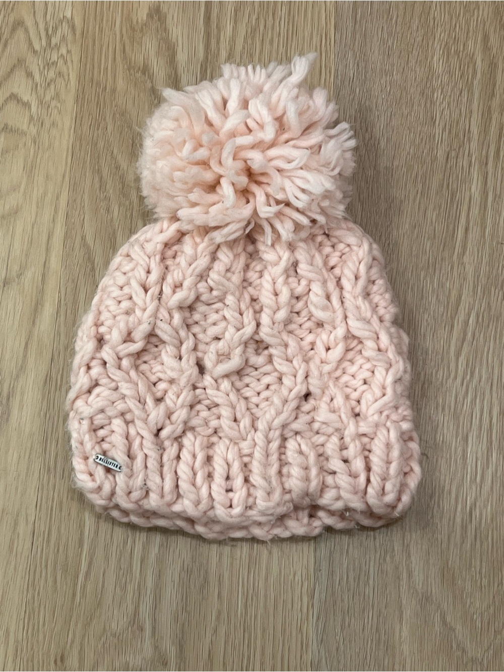 Pink Chunky Knit Pom Beanie
